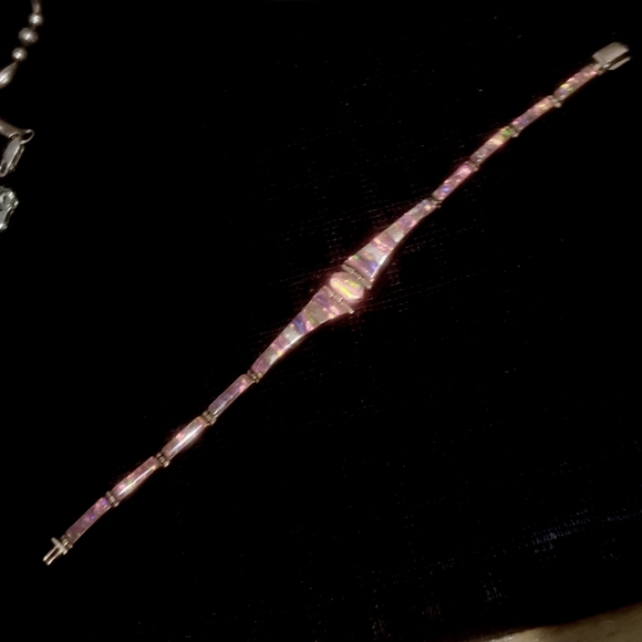 Mexico Sterling Silver Handcrafted Brown Opal Bracelet - Picture 12 of 13